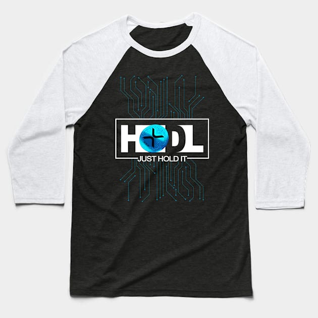 Just Hodl Ripple XRP Baseball T-Shirt by DesignBoomArt